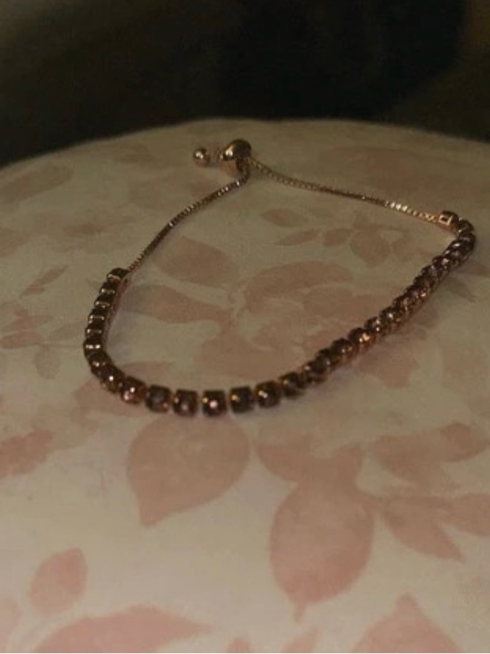 Adjustable Rose Gold Tennis Bracelet with Sparkling Stones